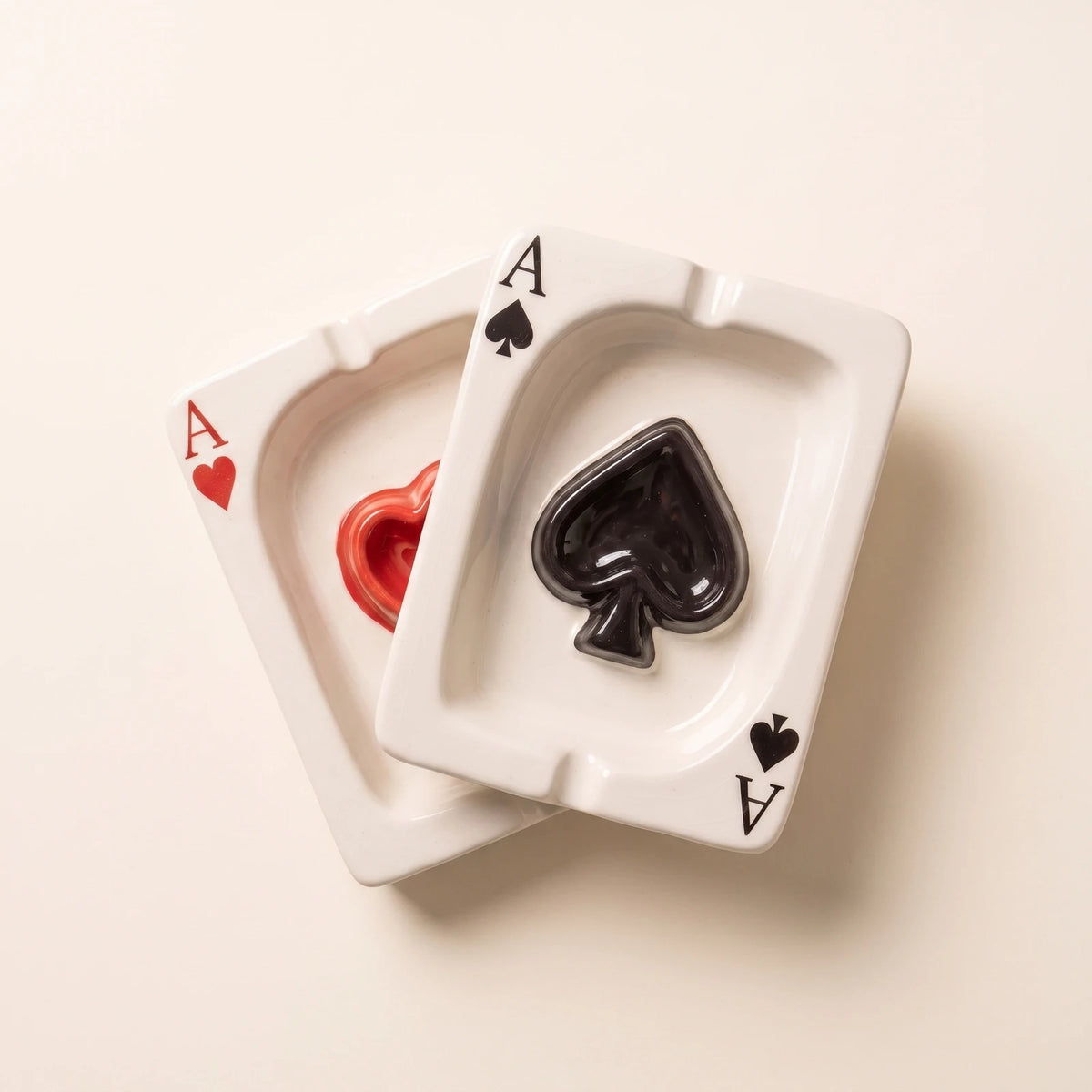 Ace & Spade — ceramic ashtray set: Ace and Spade