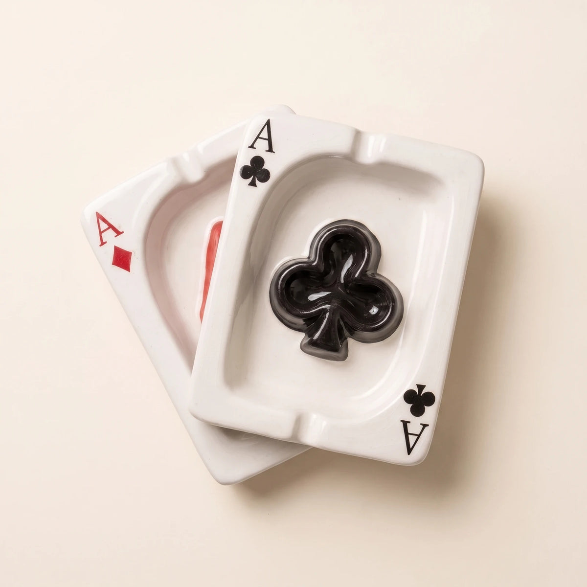 Club & Diamond — ceramic ashtray set: Club and Diamond