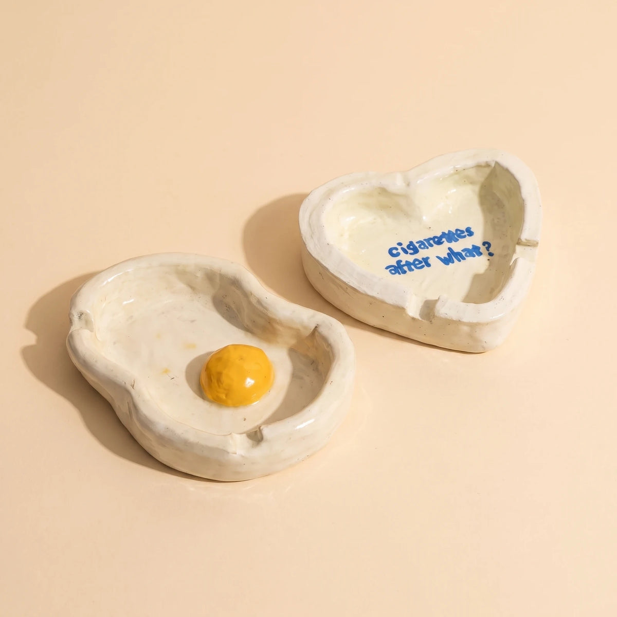 Breakfast — ceramic ashtray set: Egg and Sex