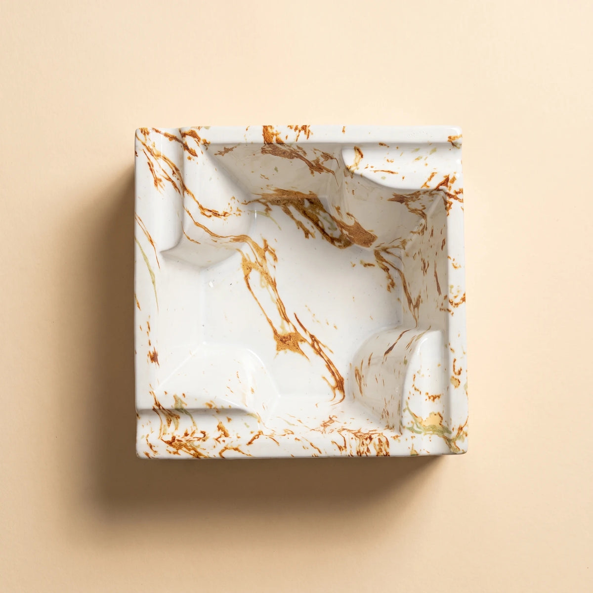 Gilt ashtray, top view