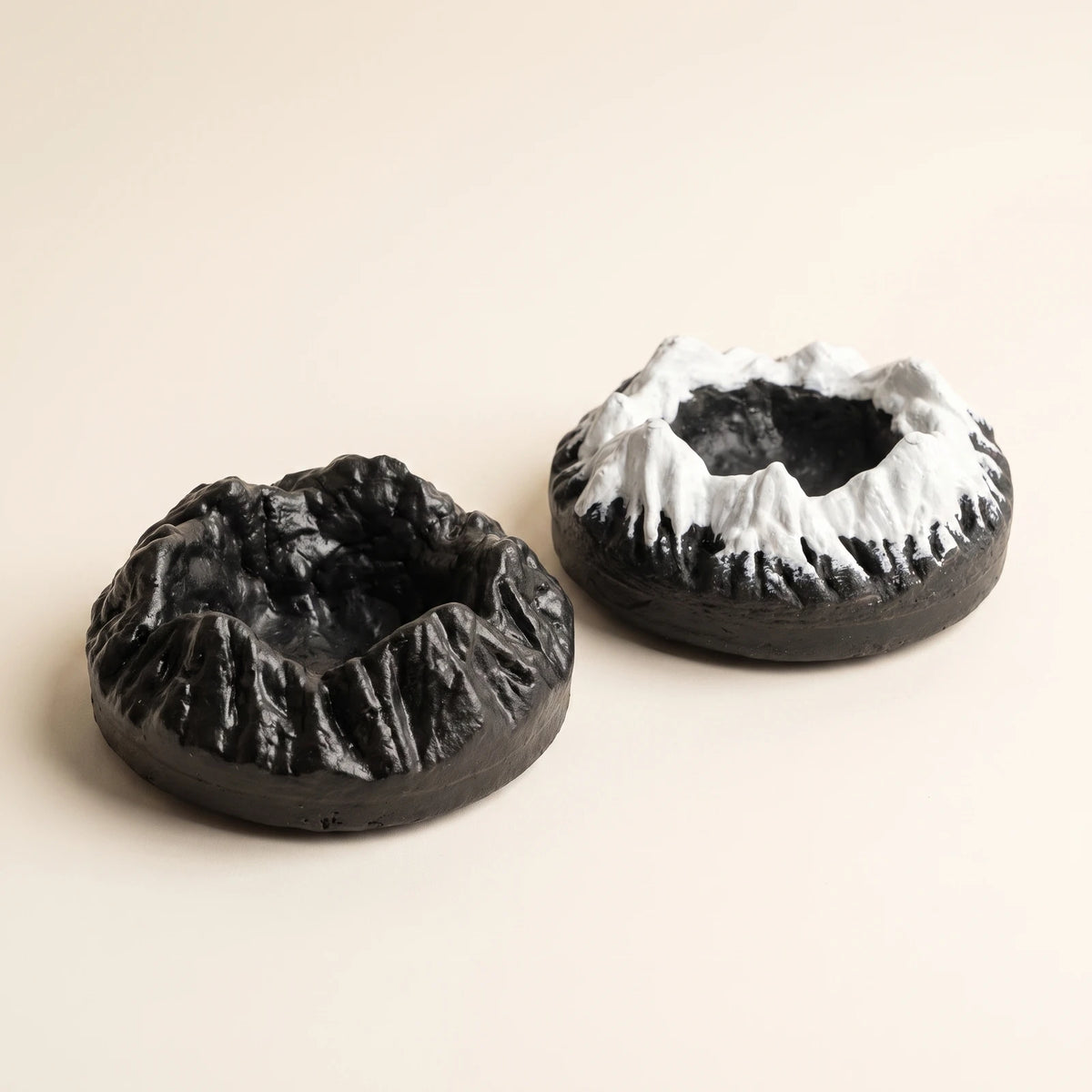 The Peaks — ceramic ashtray set: Caldera and Crater