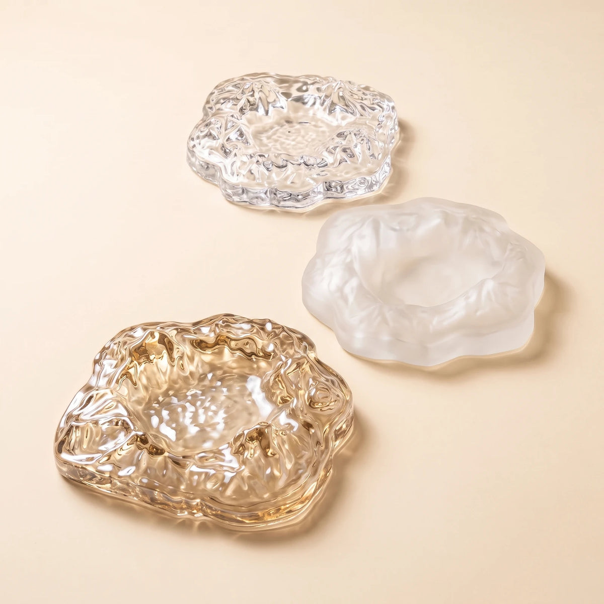 The Ridge — glass ashtray set: Frost, Sierra and Surge